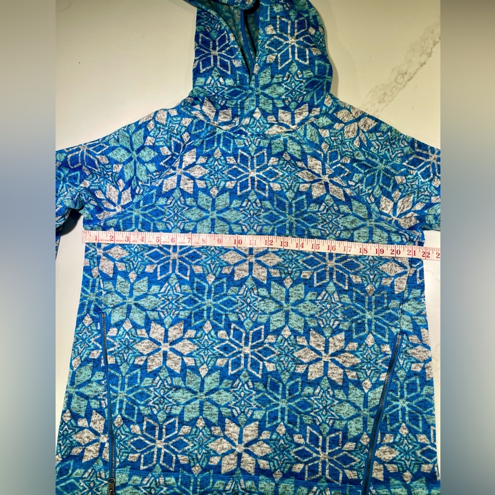 TALBOT Fleece Hoodie, Long Sleeve, Blue/Turquoise Size L - Picture 8 of 13